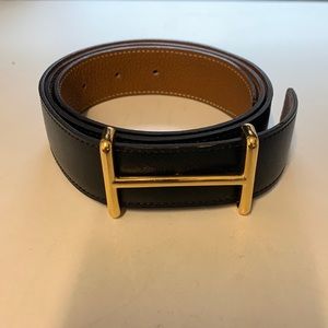 Hermes Mens Thin H Belt w/ Reversible Strap